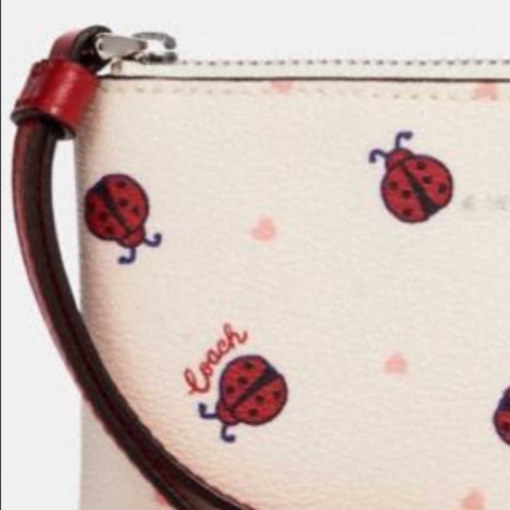 COACH Corner Zip Wristlet With Ladybug Print - Picture 8 of 16